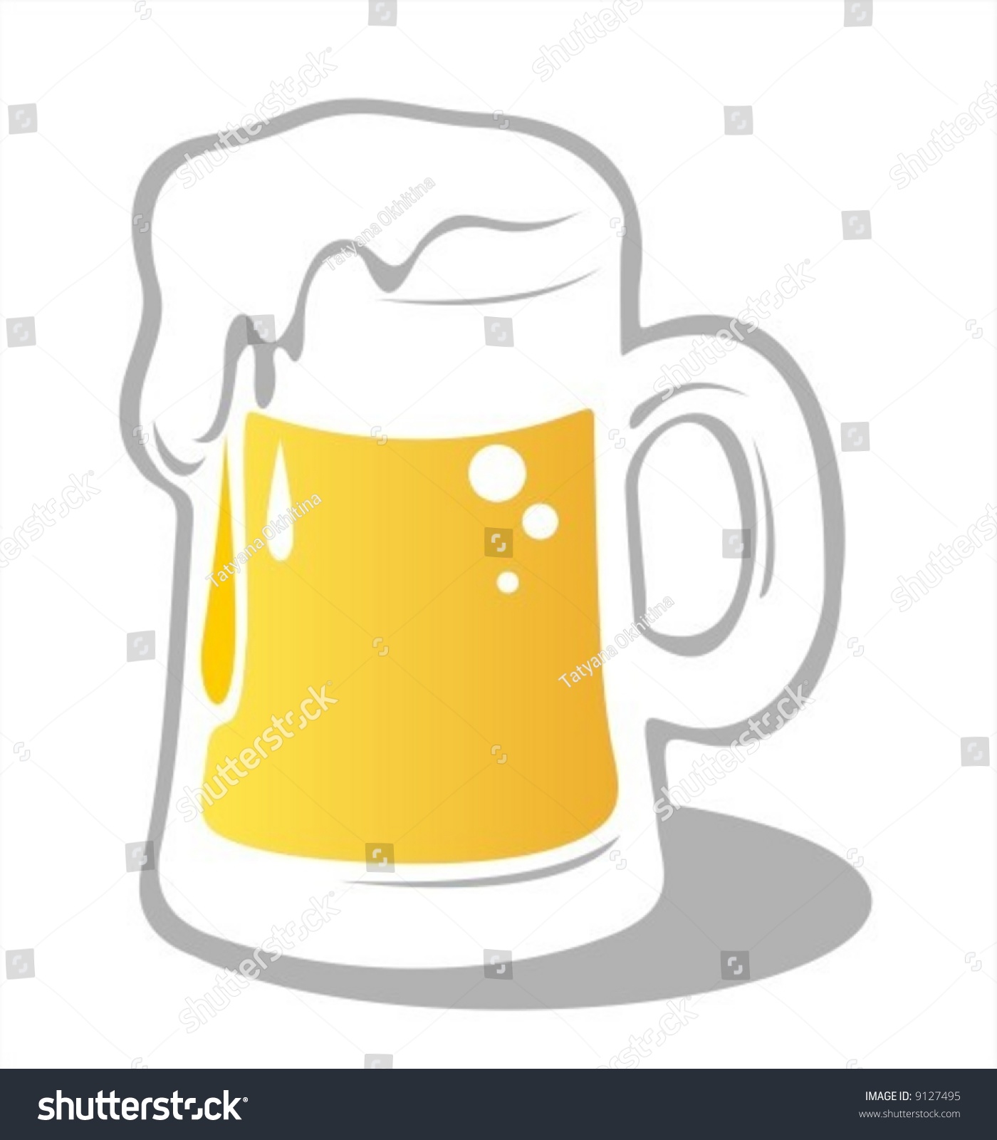 Ornate Beer Mug Isolated On White Stock Vector (Royalty Free) 9127495 ...