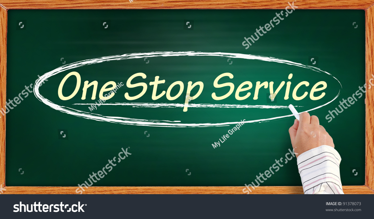 Handwritten One Stop Service Flow Chart Stock Illustration 91378073