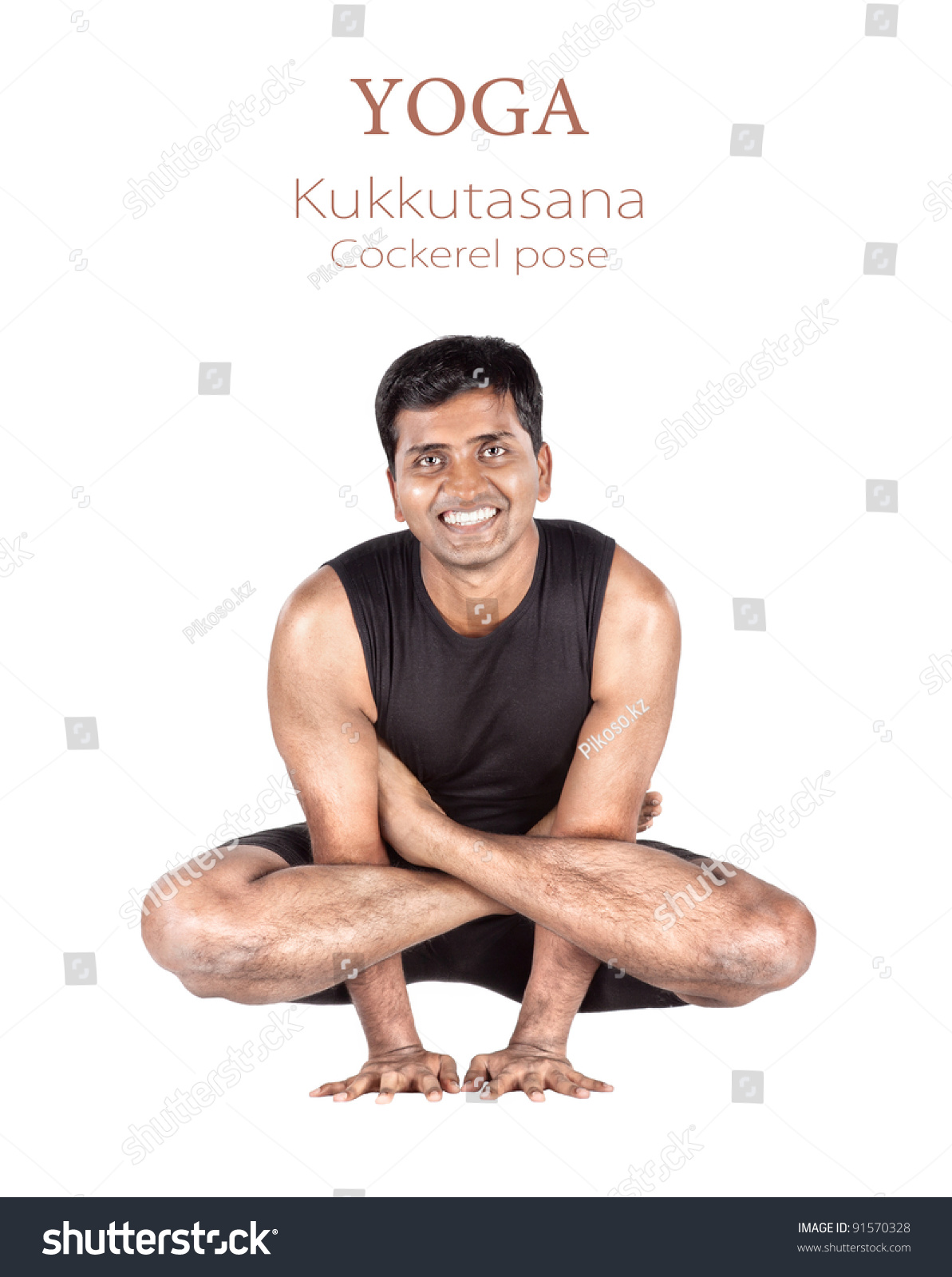 Yoga Kukkutasana Cockerel Pose By Indian库存照片 Shutterstock