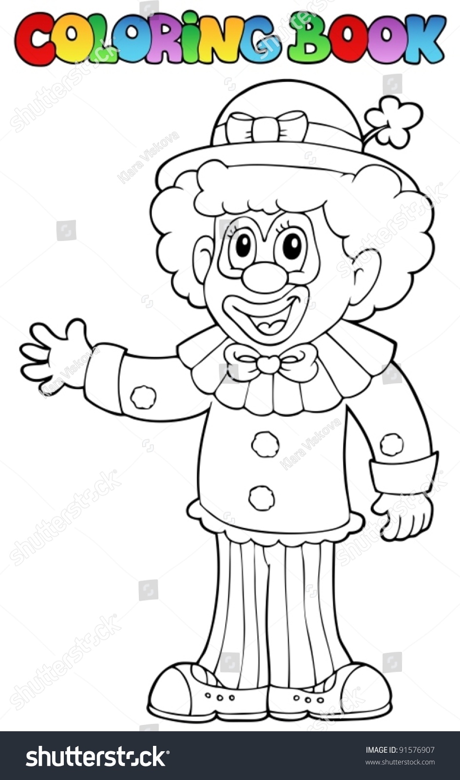 Coloring Book Cheerful Clown 3 Vector Stock Vector (Royalty Free