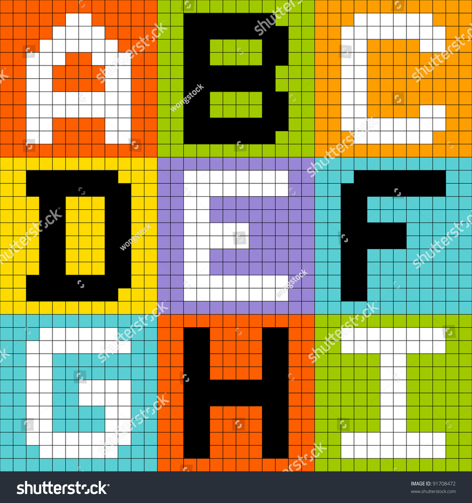 8bit Pixel Alphabet Letters Set 1: Vector Có Sẵn (miễn Phí Bản Quyền ...