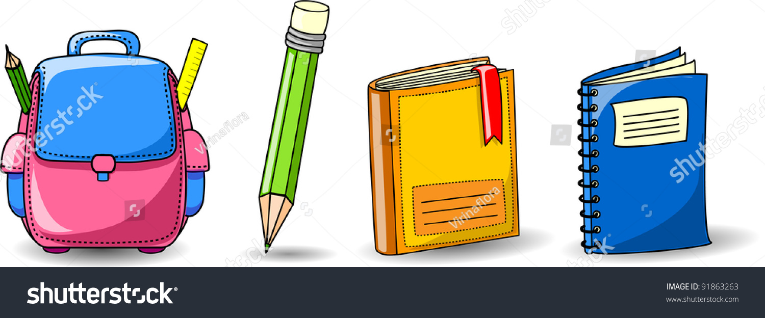 Ранец и тетради с ручками