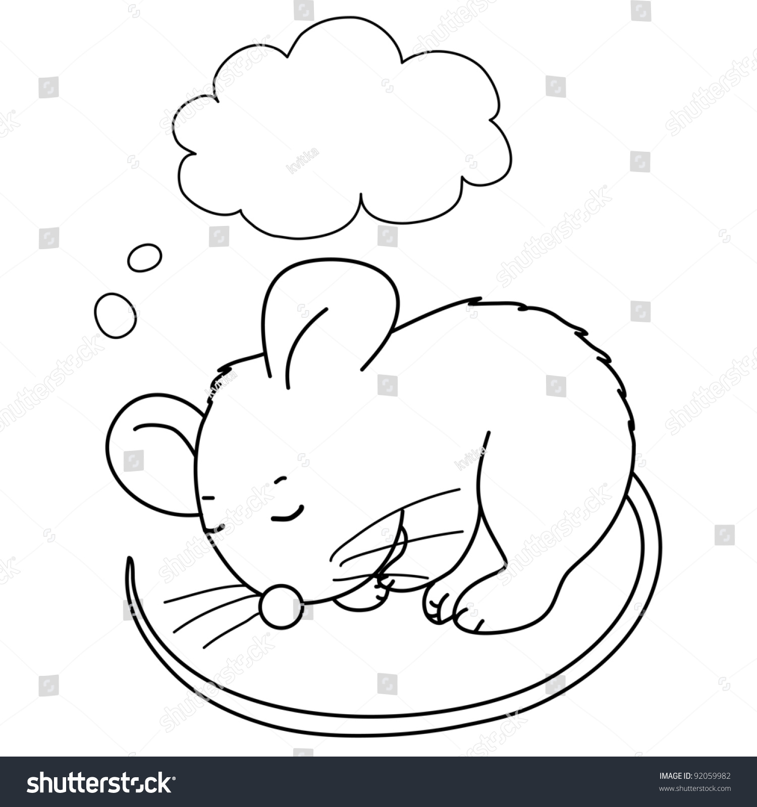 Мышонок спит раскраска