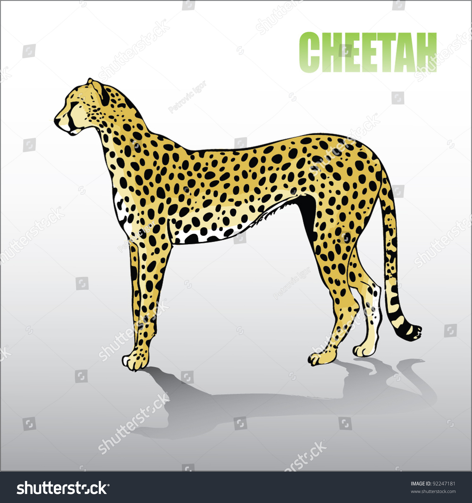 Очертания гепарда на желтом фоне