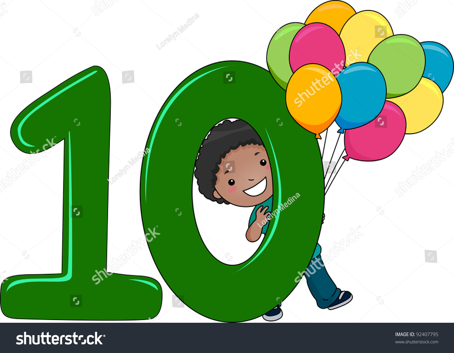 Illustration Kid Holding Balloons Stock Vector (Royalty Free) 92407795 ...