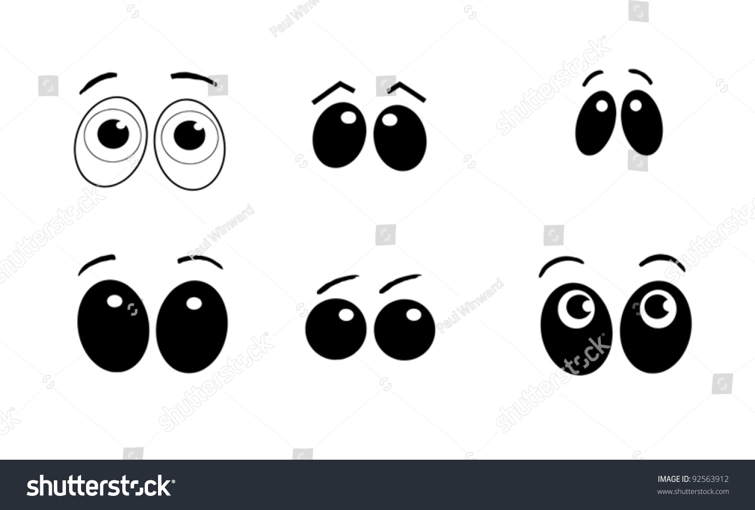 Collection Cartoon Eyes Displaying Emotion Stock Vector (Royalty Free ...