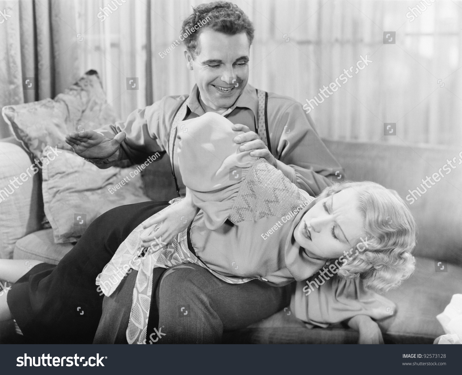 Man Spanking Woman Stock Photo 92573128