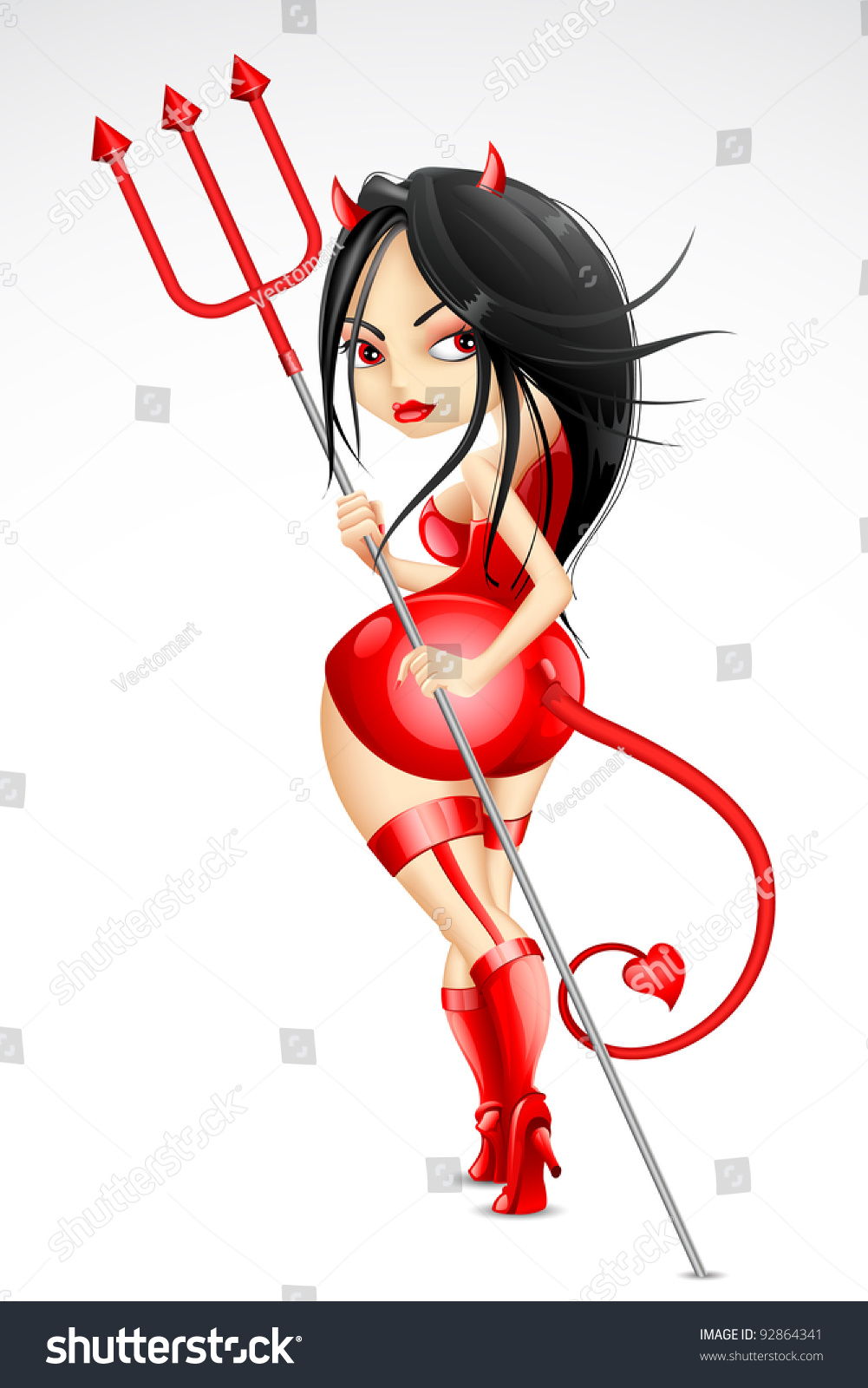 Illustration Devil Woman On Abstract Background Stock Vector Royalty Free Shutterstock