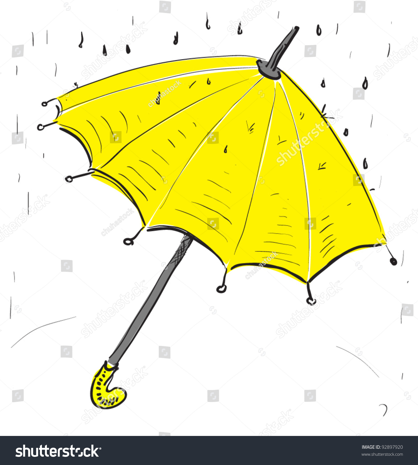 Желтый зонт вектор