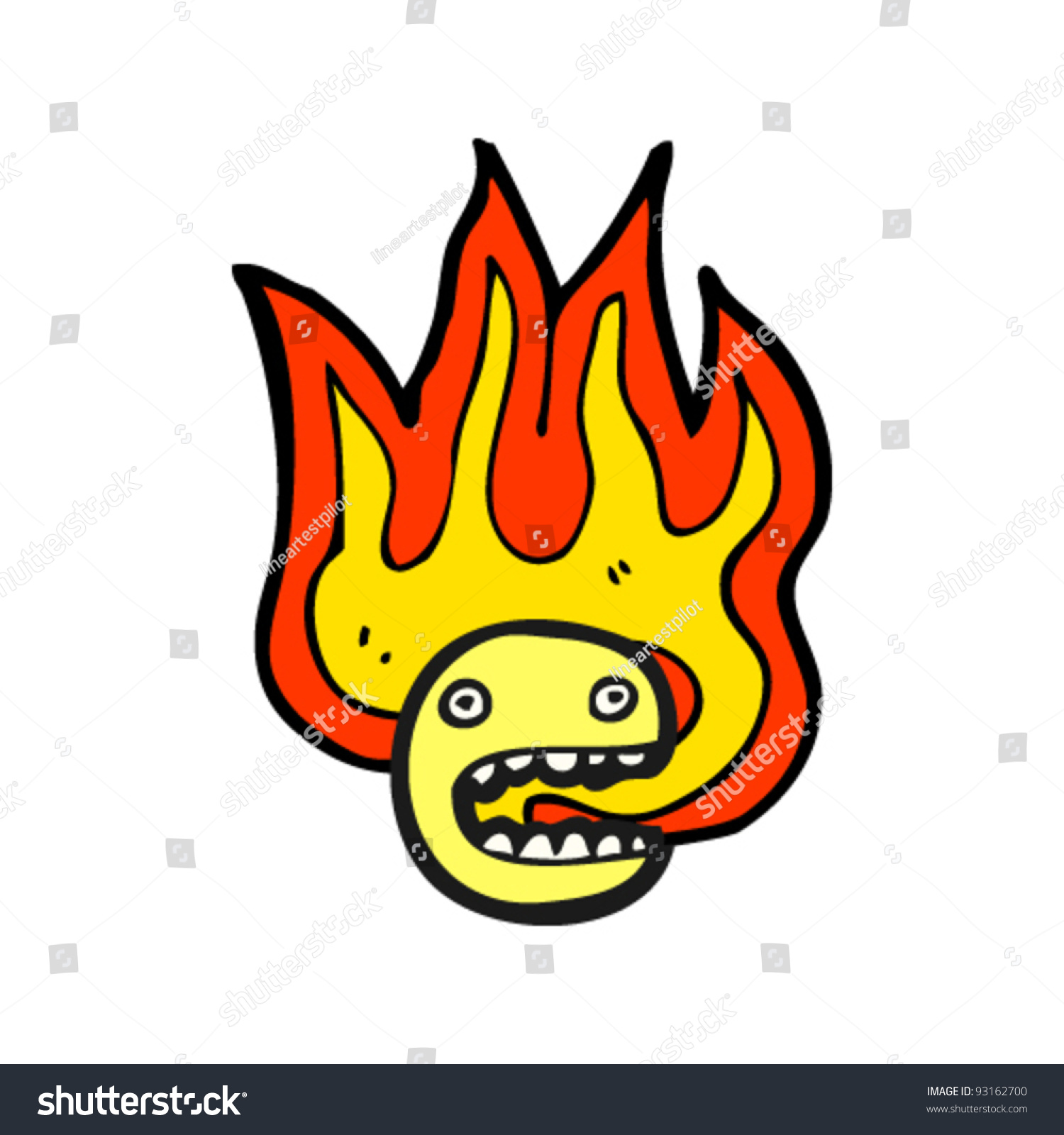 Flaming Emoticon Face Cartoon Stock Vector (Royalty Free) 93162700 ...