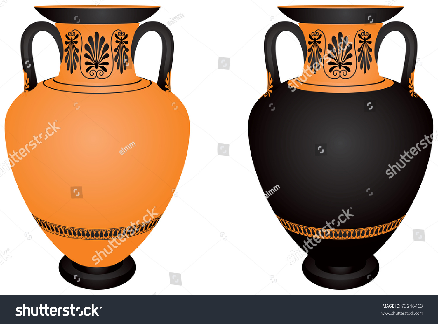 Греческие узоры вазы цветные