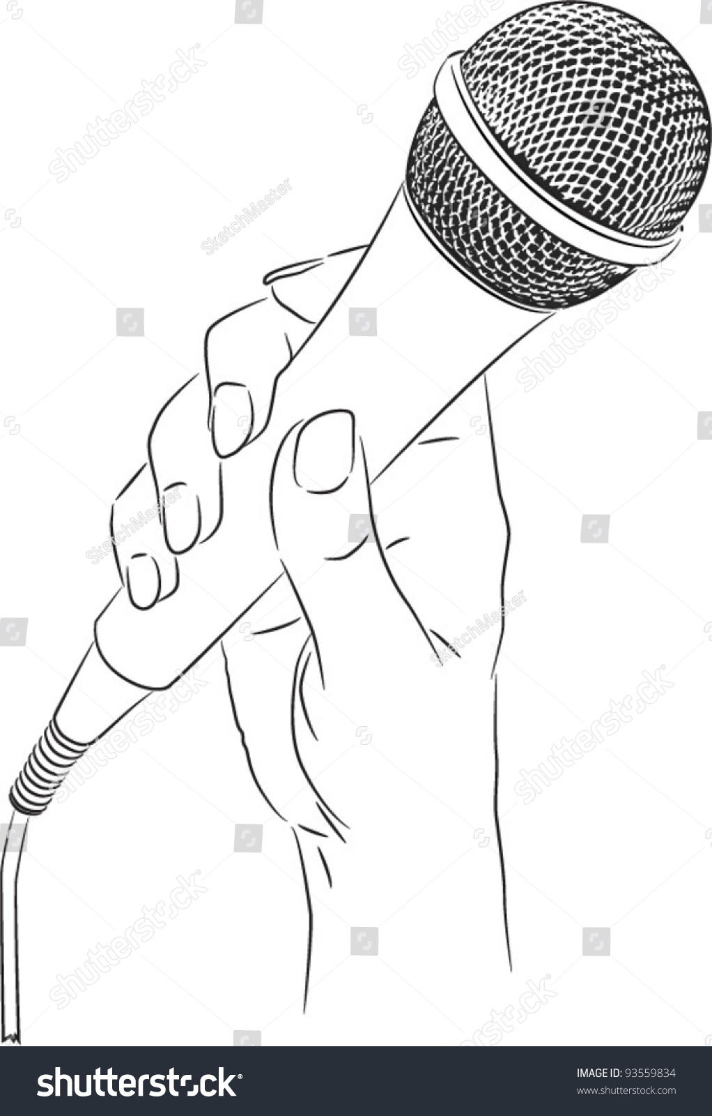 Женская рука с микрофоном