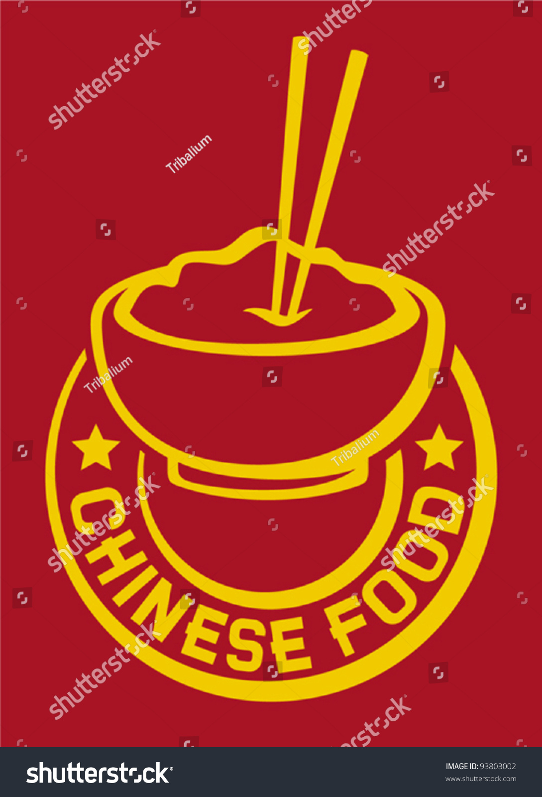 Chinese Food Label Noodle Bowl Chopsticks Stock Vector (Royalty Free ...