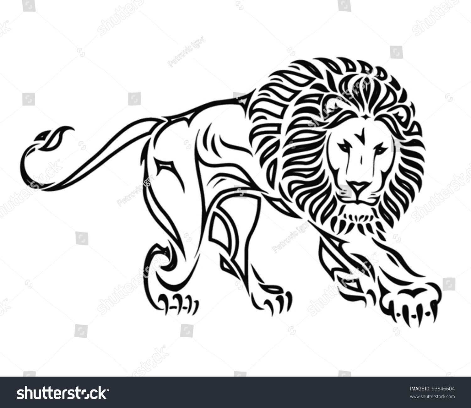 Isolated Lion Drawing Vector Illustration Stock Vector (Royalty Free ...