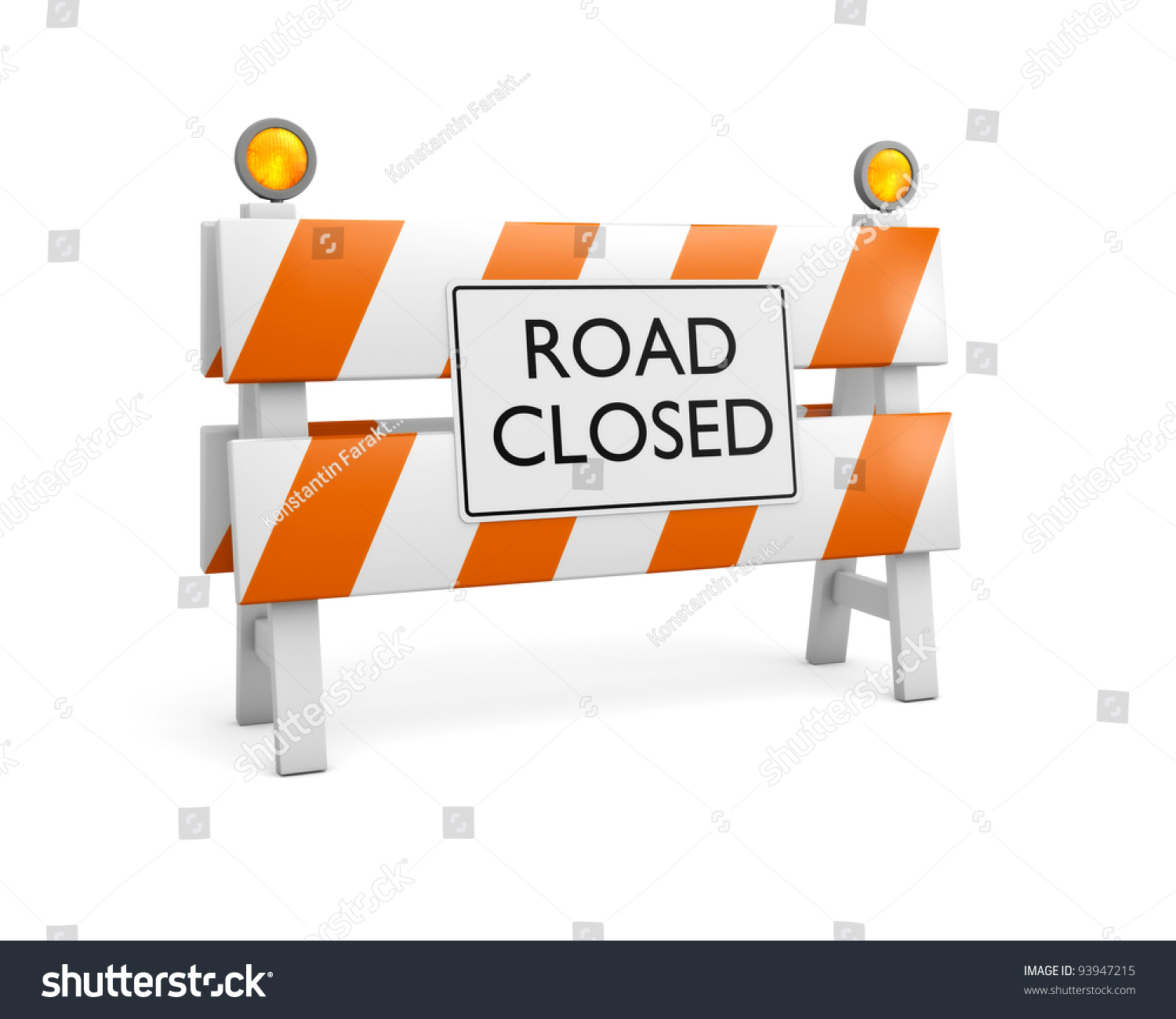 Single Road Closed Barrier Stock Illustration 93947215 | Shutterstock