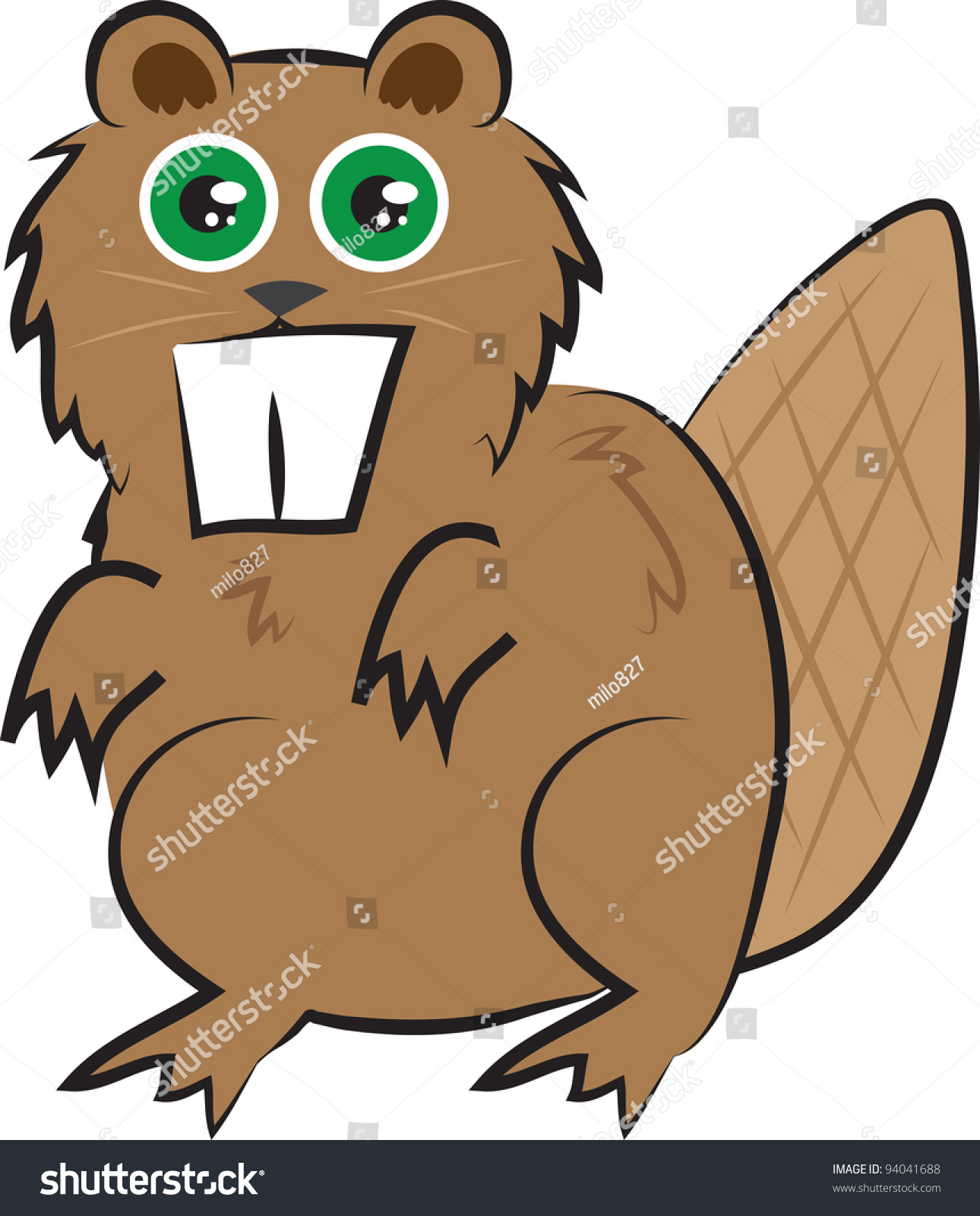 Isolated Cartoon Brown Beaver Standing Stock Vector Royalty Free 94041688 Shutterstock 