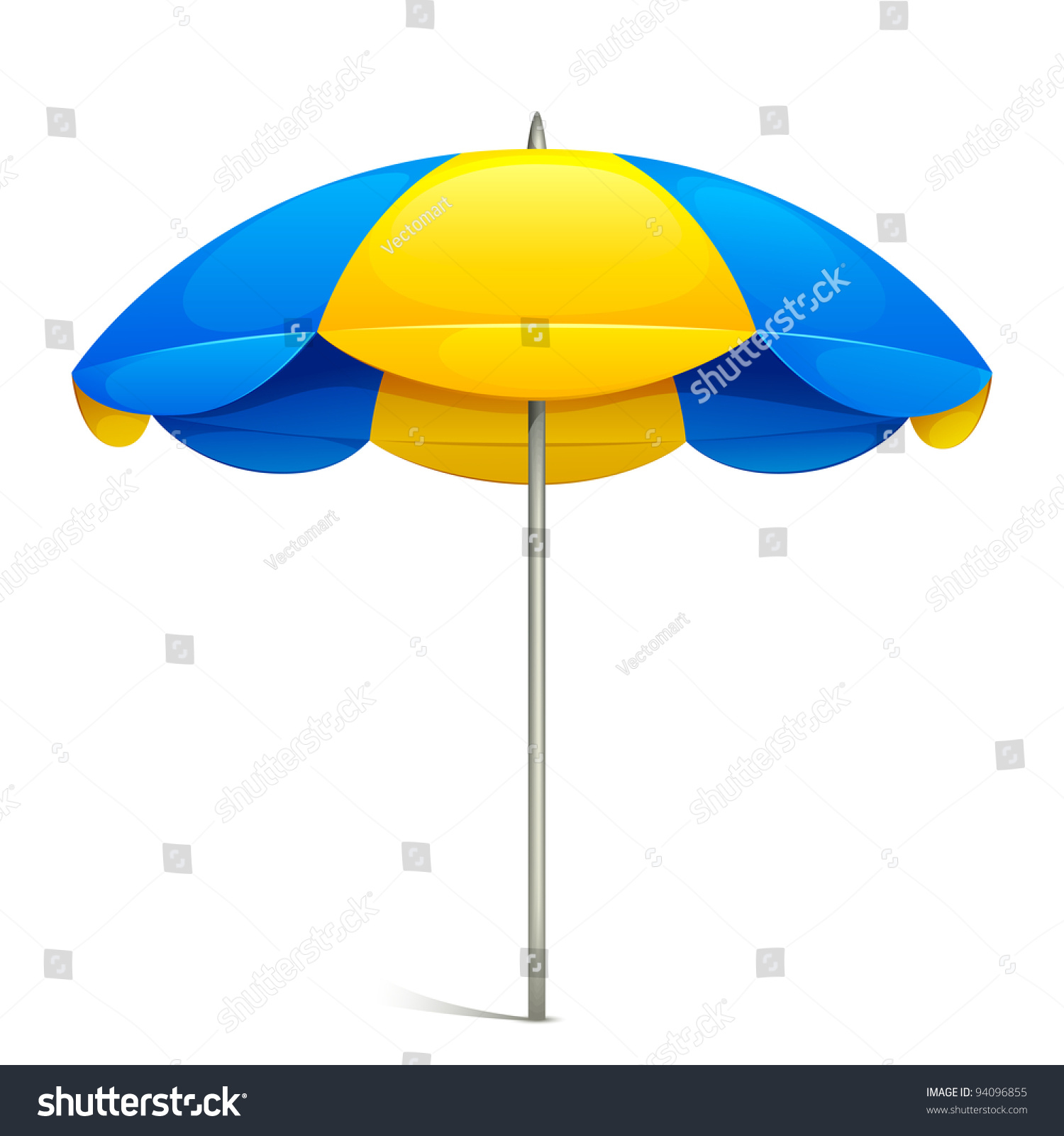 Иллюстрация пляжный синий зонт