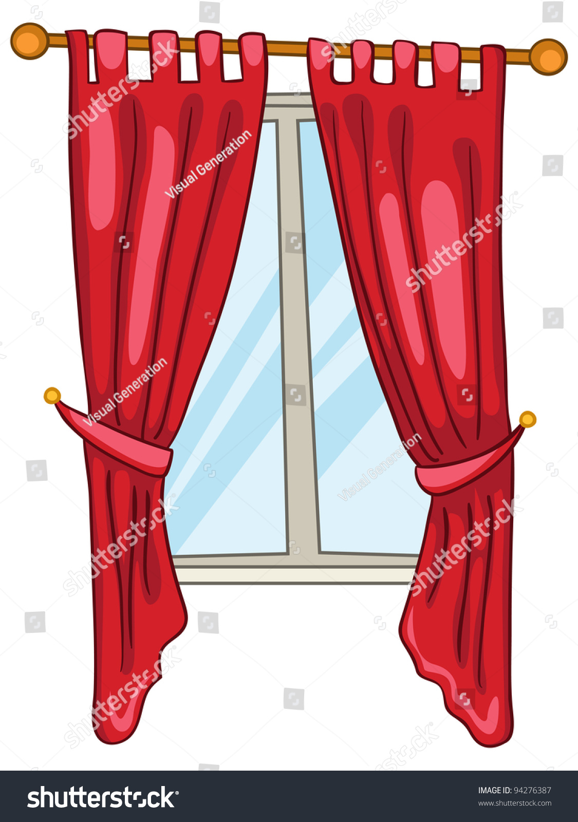 Cartoon Home Window Isolated On White Stock Vector (royalty Free 