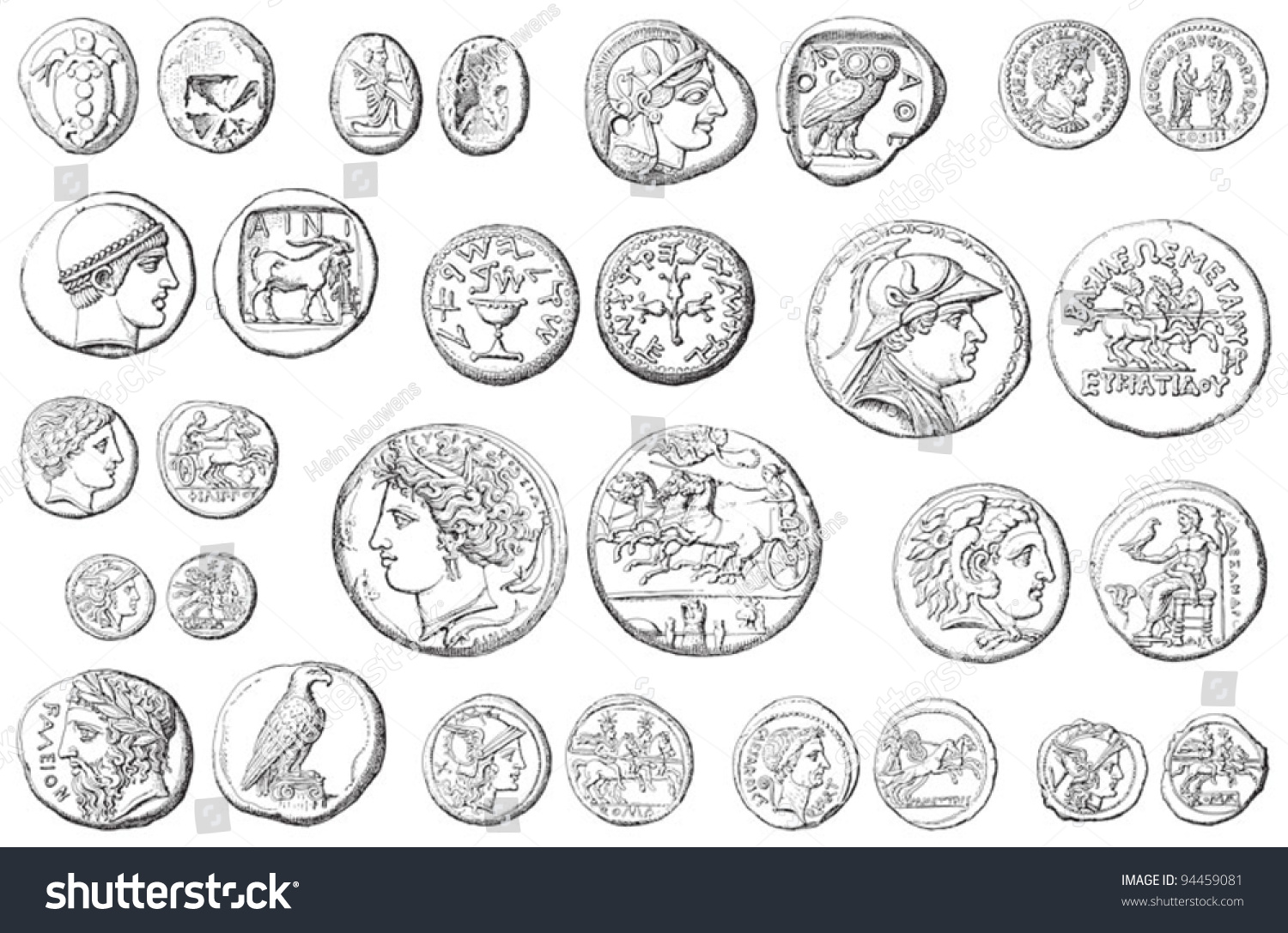 Рисунки древних монет