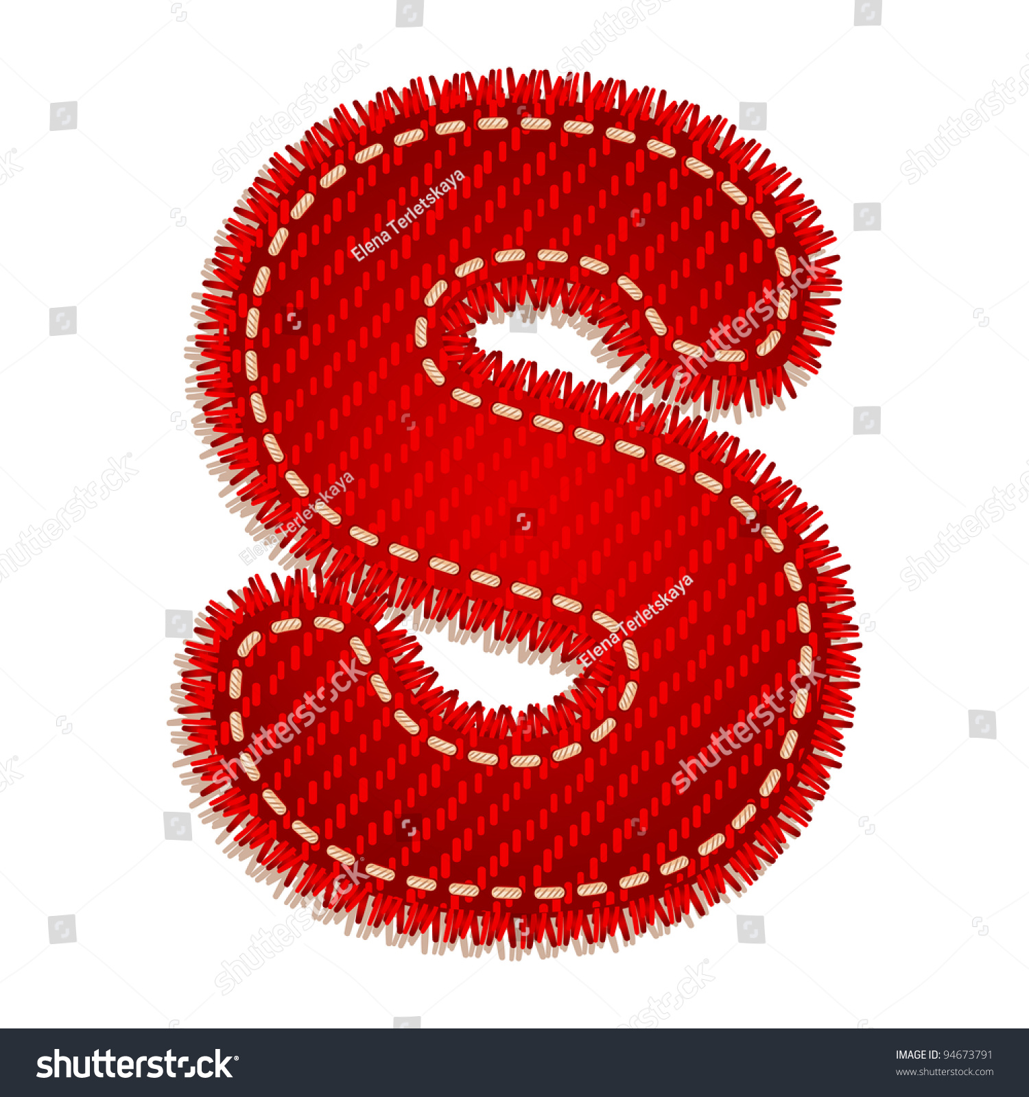 Letter S Red Textile Alphabet Stock Vector (Royalty Free) 94673791 ...