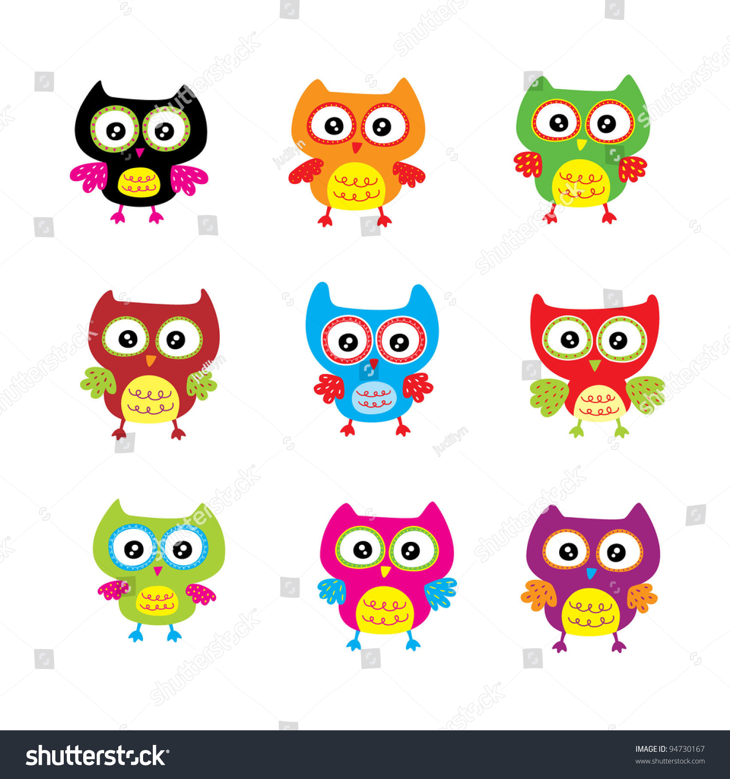 Cute Owl Doodle Stock Vector (Royalty Free) 94730167 | Shutterstock