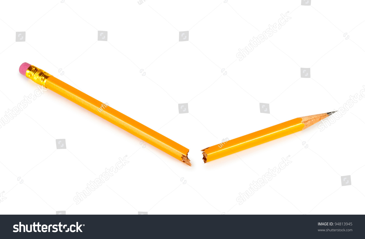 Broken Pencil Isolated On White Background Stock Photo 94813945 ...