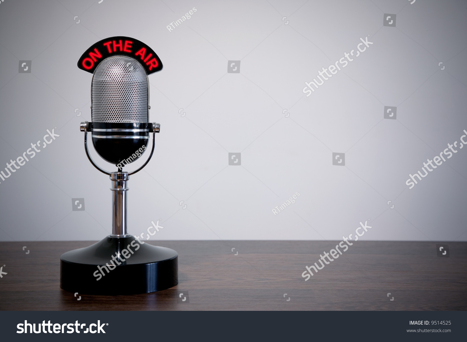 Retro Microphone On Air Illuminated Sign Stock Photo 9514525 | Shutterstock