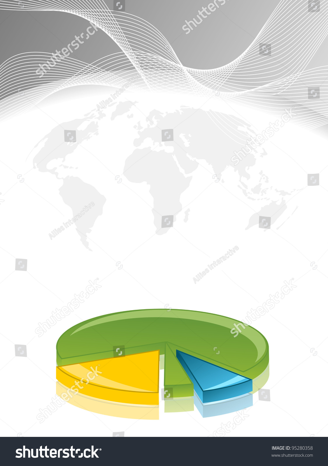 Business Wave Background Pie Chart Stock Vector (Royalty Free) 95280358
