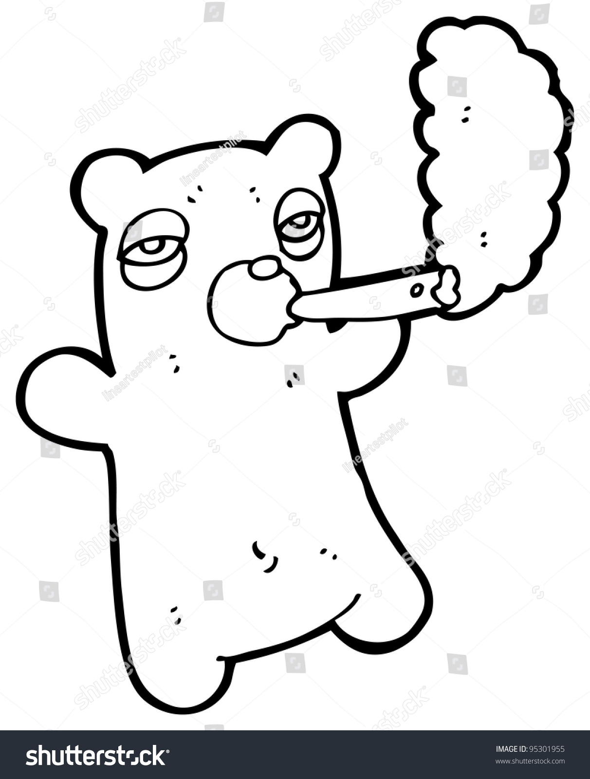 Bear Smoking Joint Cartoon: стоковая иллюстрация, 95301955 Shutterstock.