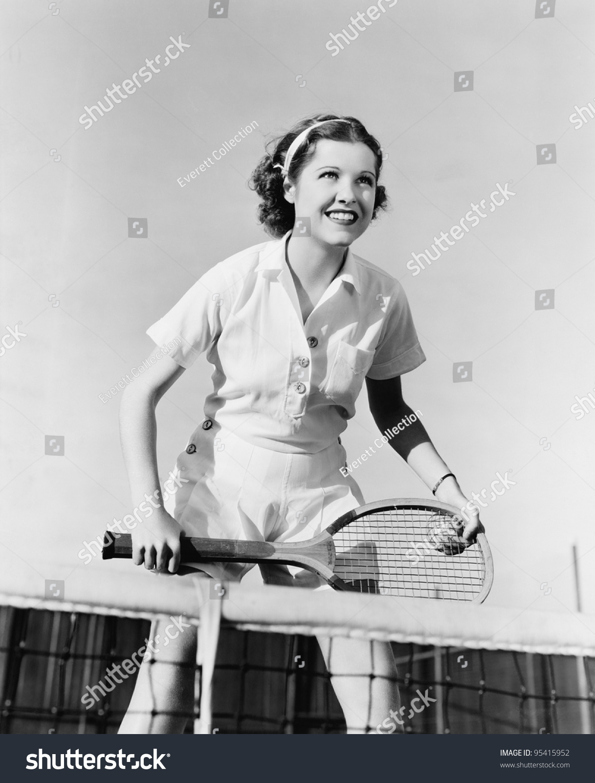 Portrait Female Tennis Player Net Stock Photo 95415952 | Shutterstock