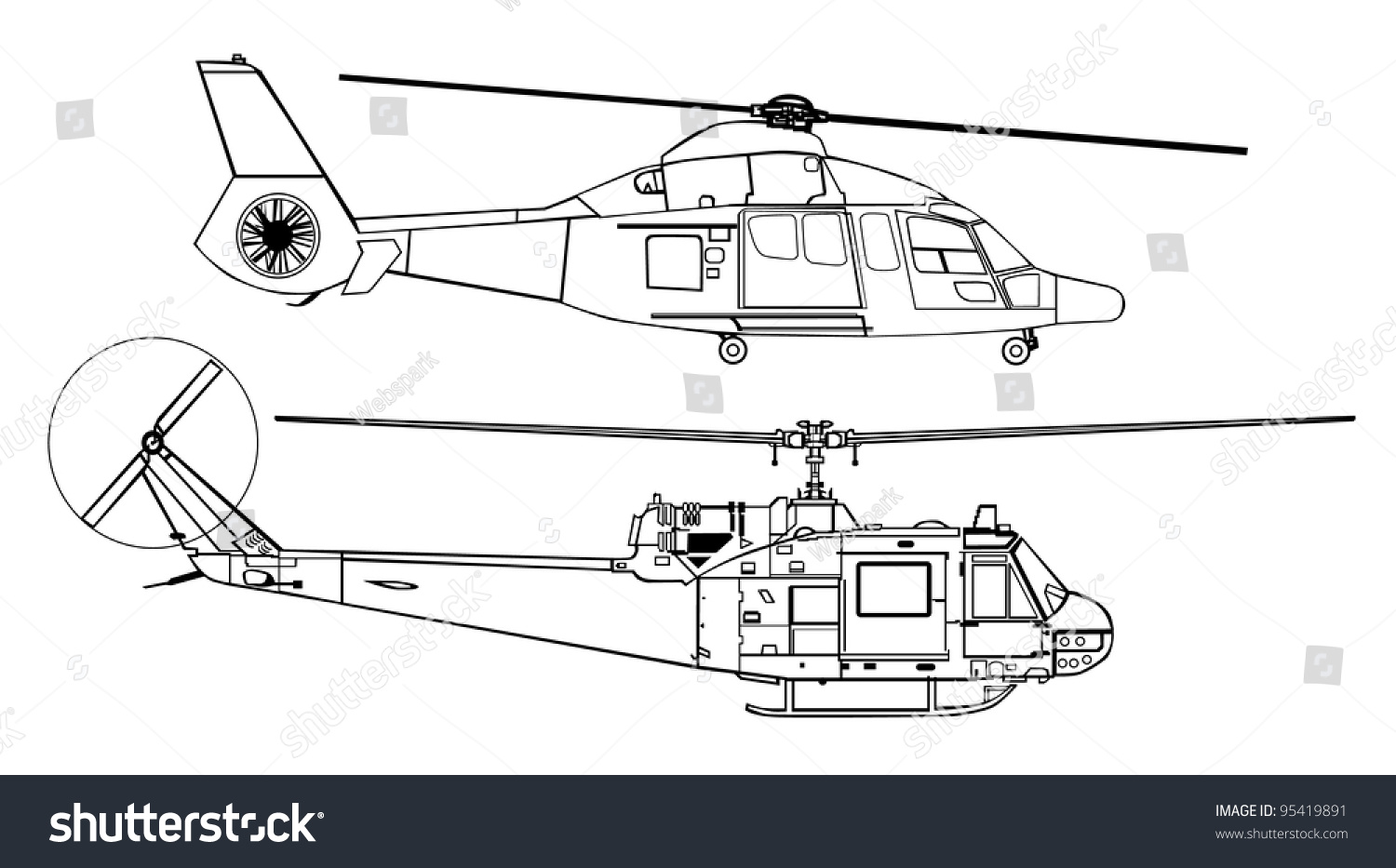 Вертолет перерисовка