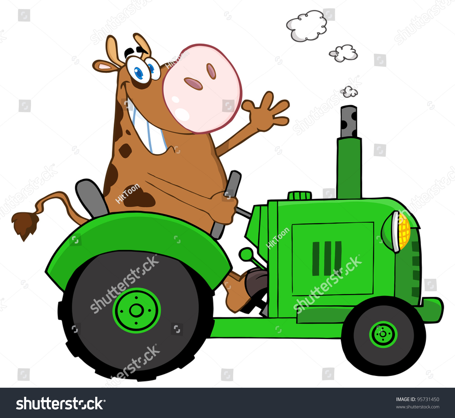 Трактор и корова