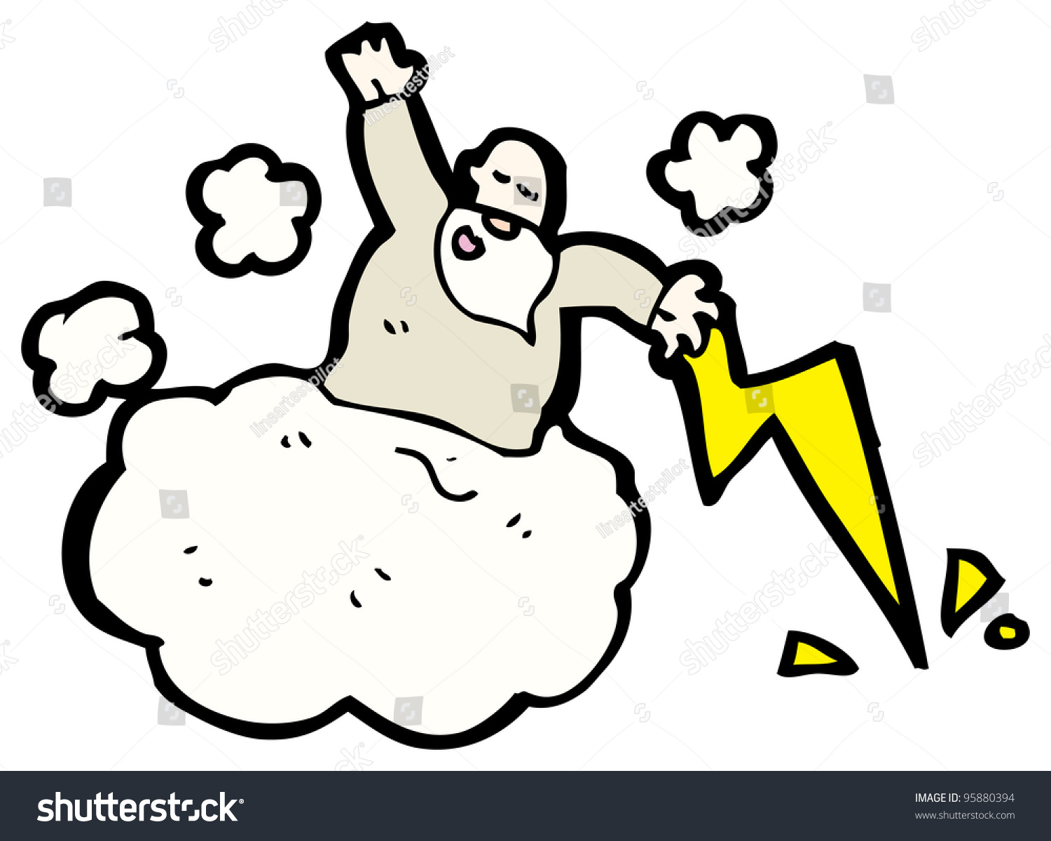 God Throwing Lightning Cartoon Stock Illustration 95880394 Shutterstock 