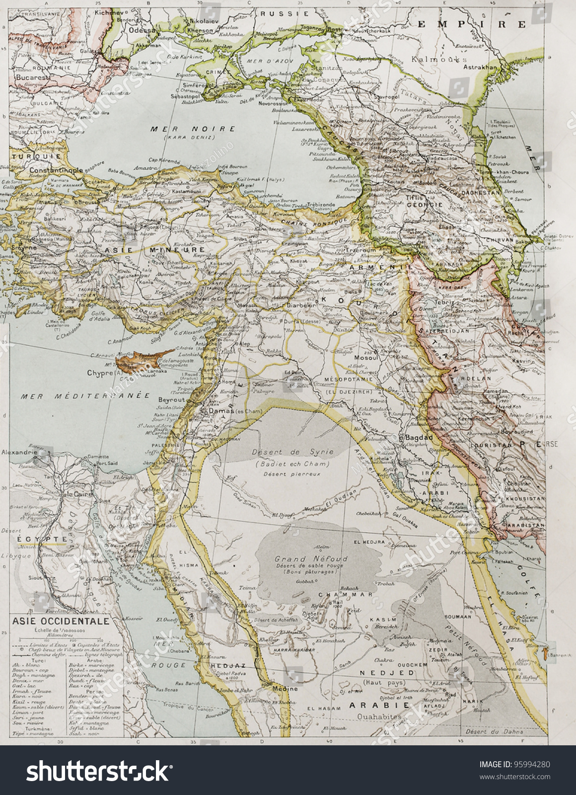 Western Asia Political Map By Paul Stock Photo 95994280 | Shutterstock