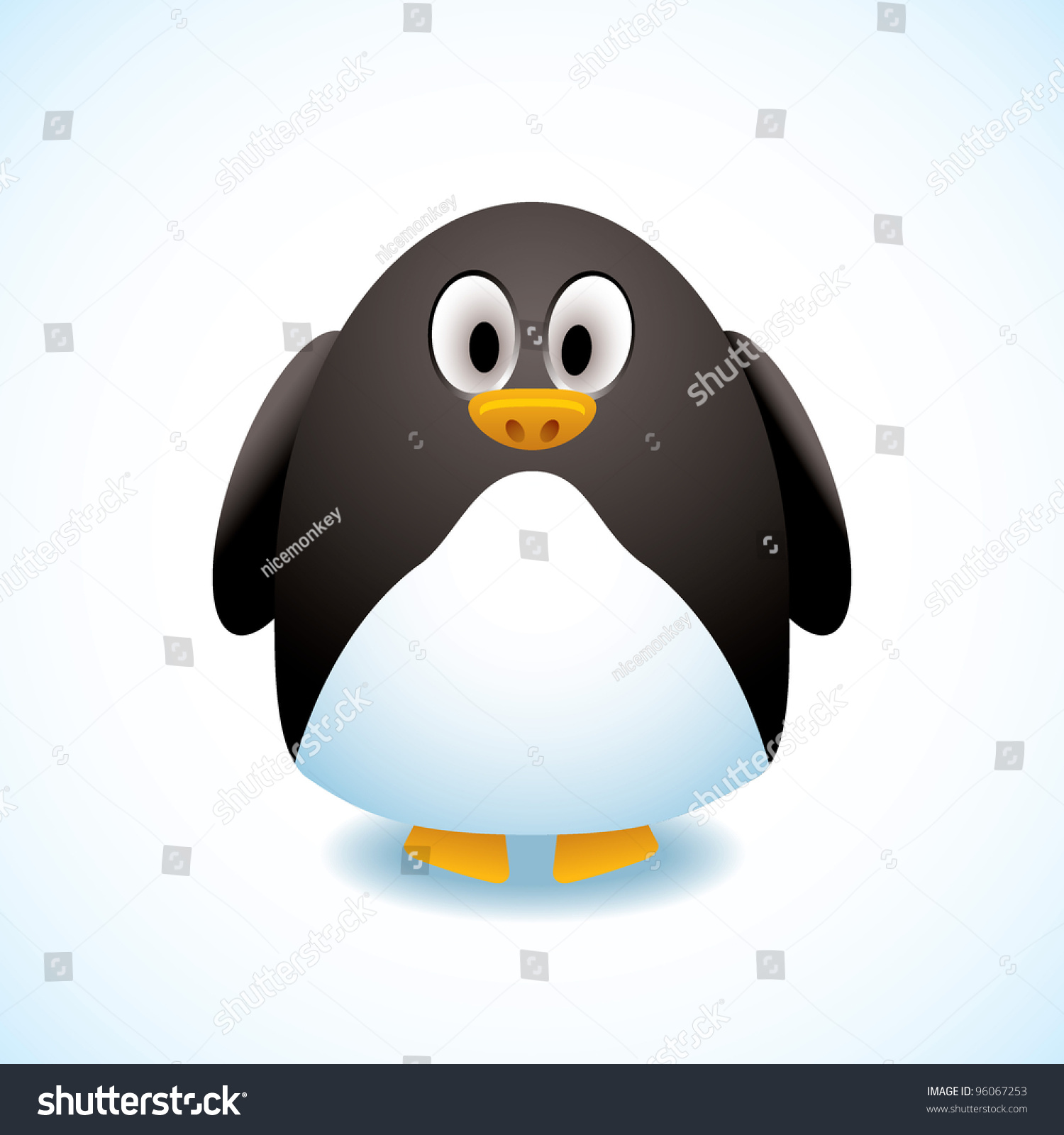 Illustrated Cartoon Penguin Cute Expression Stock Illustration 96067253 ...