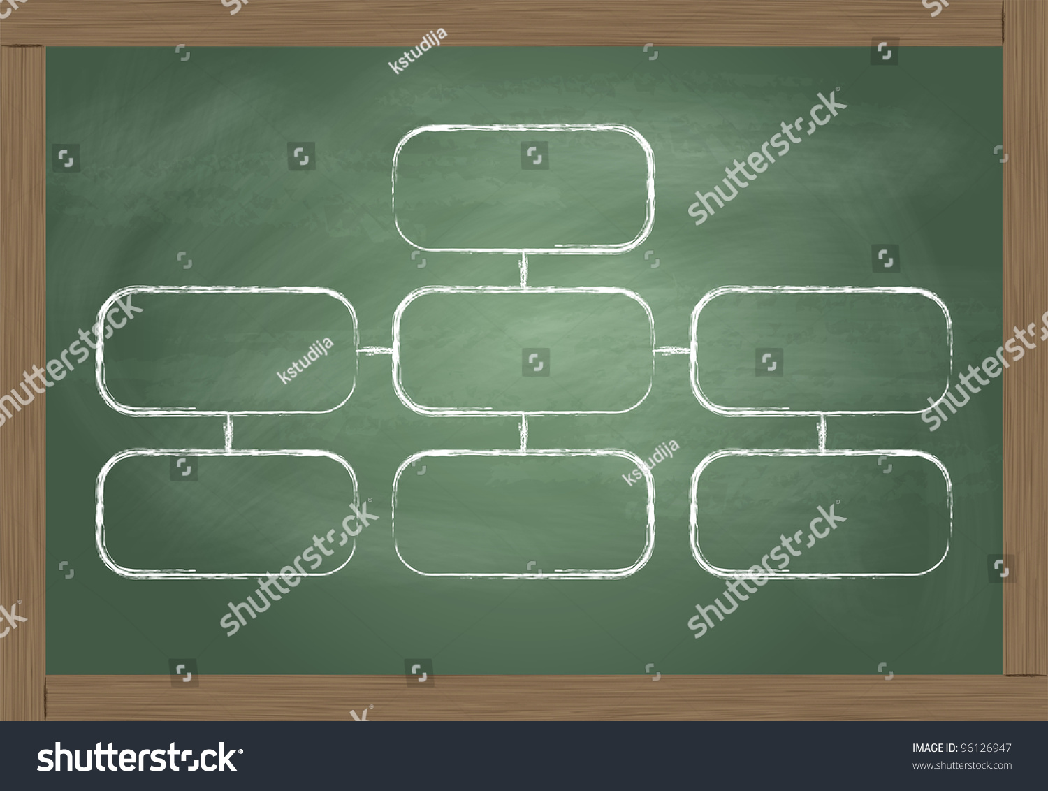 Organization Chart On Blackboard Vector Background Stock Vector ...