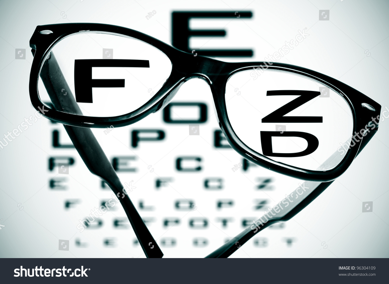 Eyeglasses Over Blurry Eye Chart Stock Photo 96304109 | Shutterstock