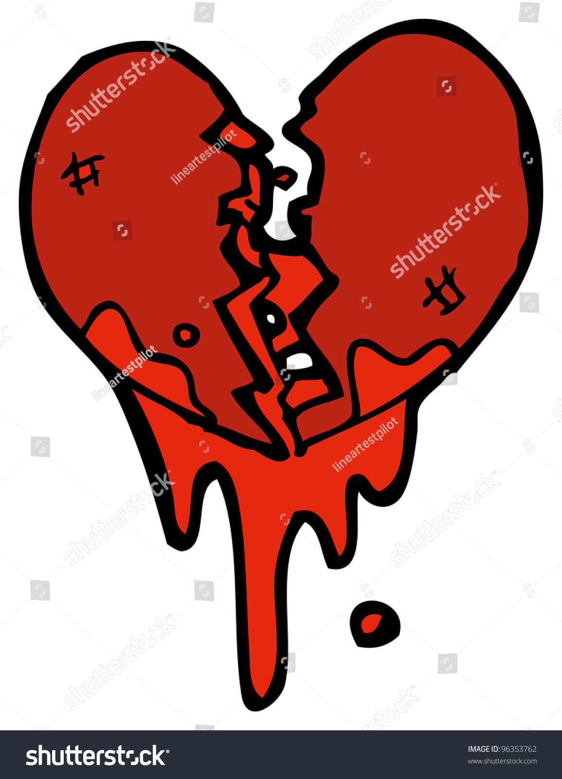 Cracked Heart Cartoon Stock Illustration 96353762 | Shutterstock