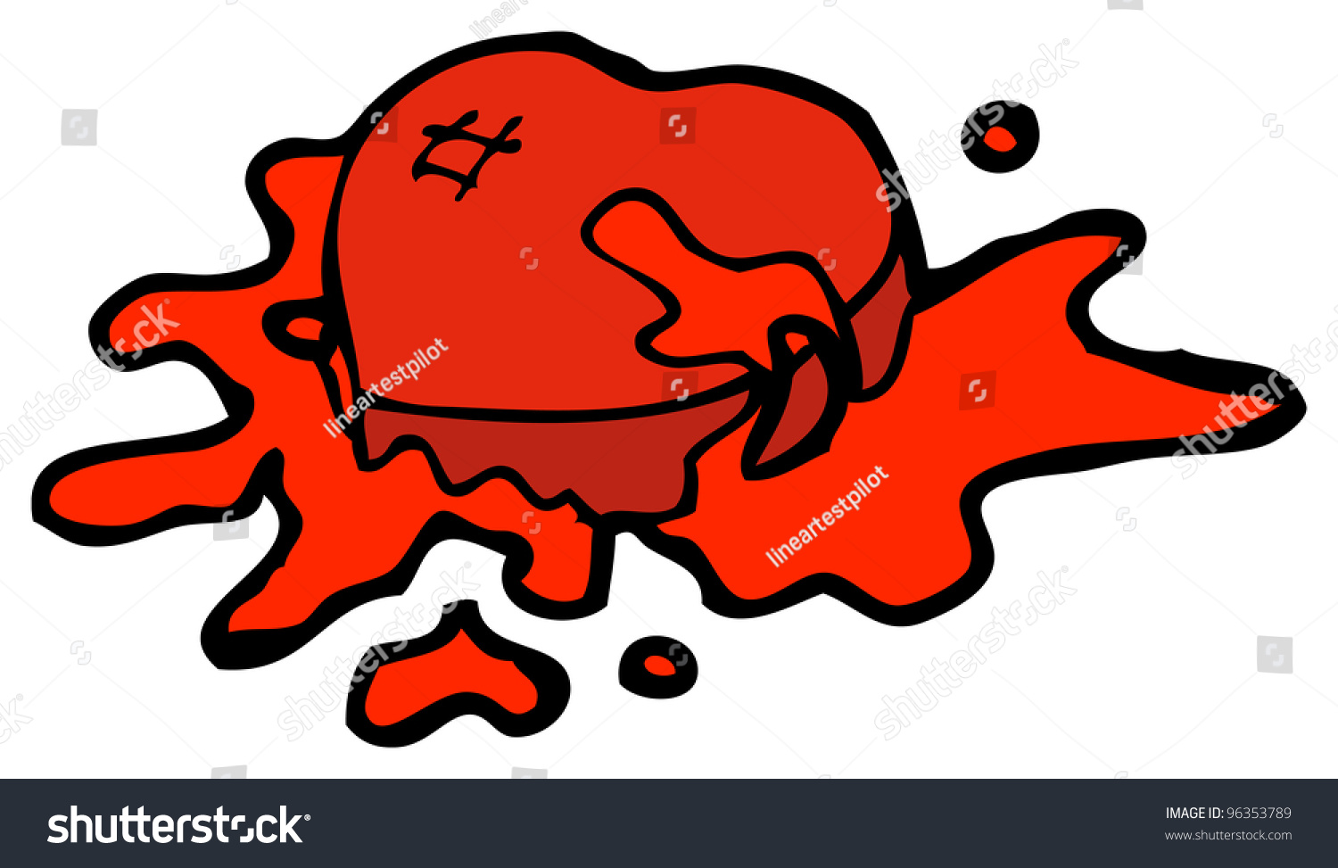 Blood Splattered Heart Cartoon Stock Illustration 96353789 | Shutterstock