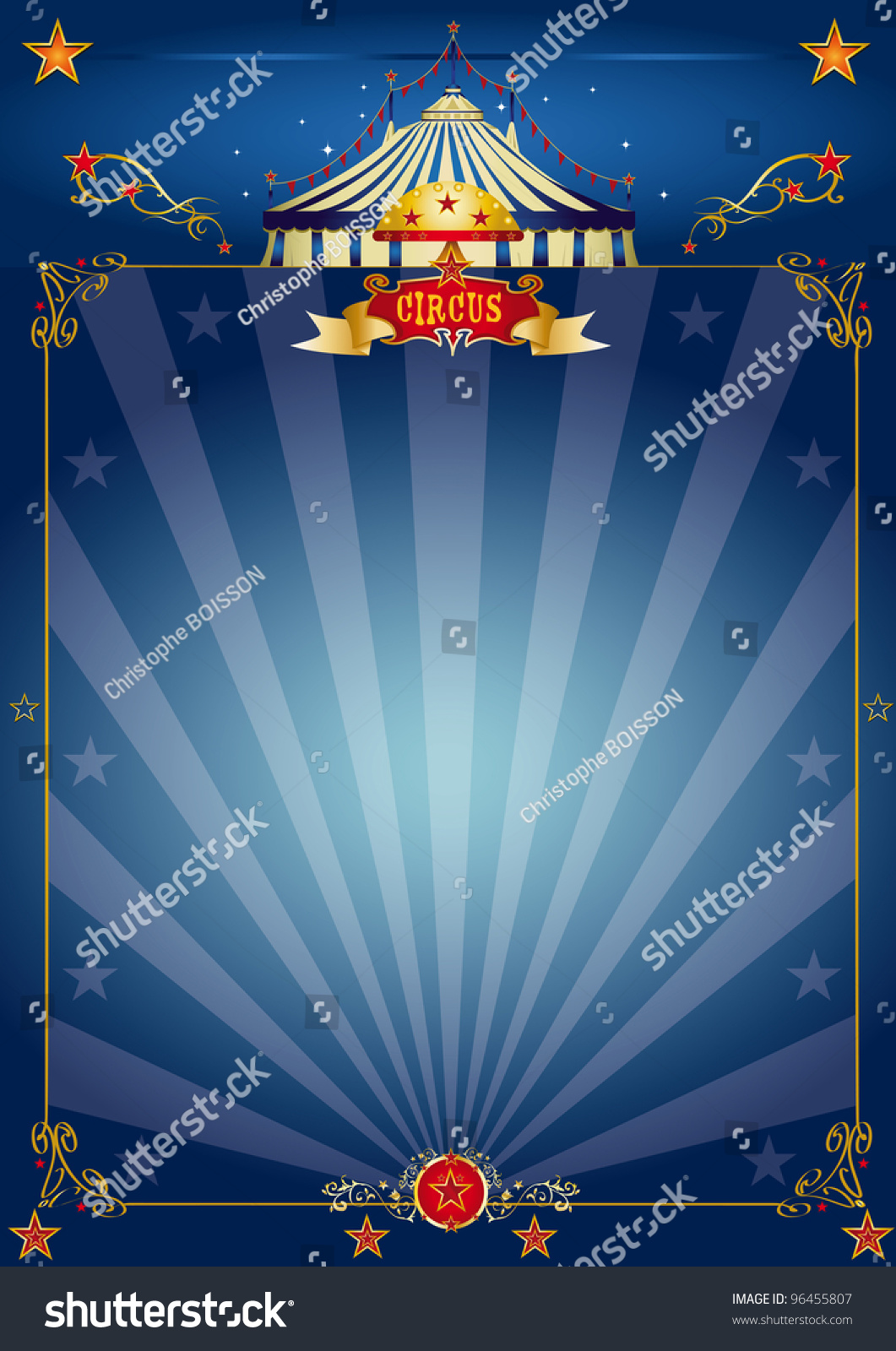 Magic Blue Circus Poster Circus Blue Stock Vector (Royalty Free ...