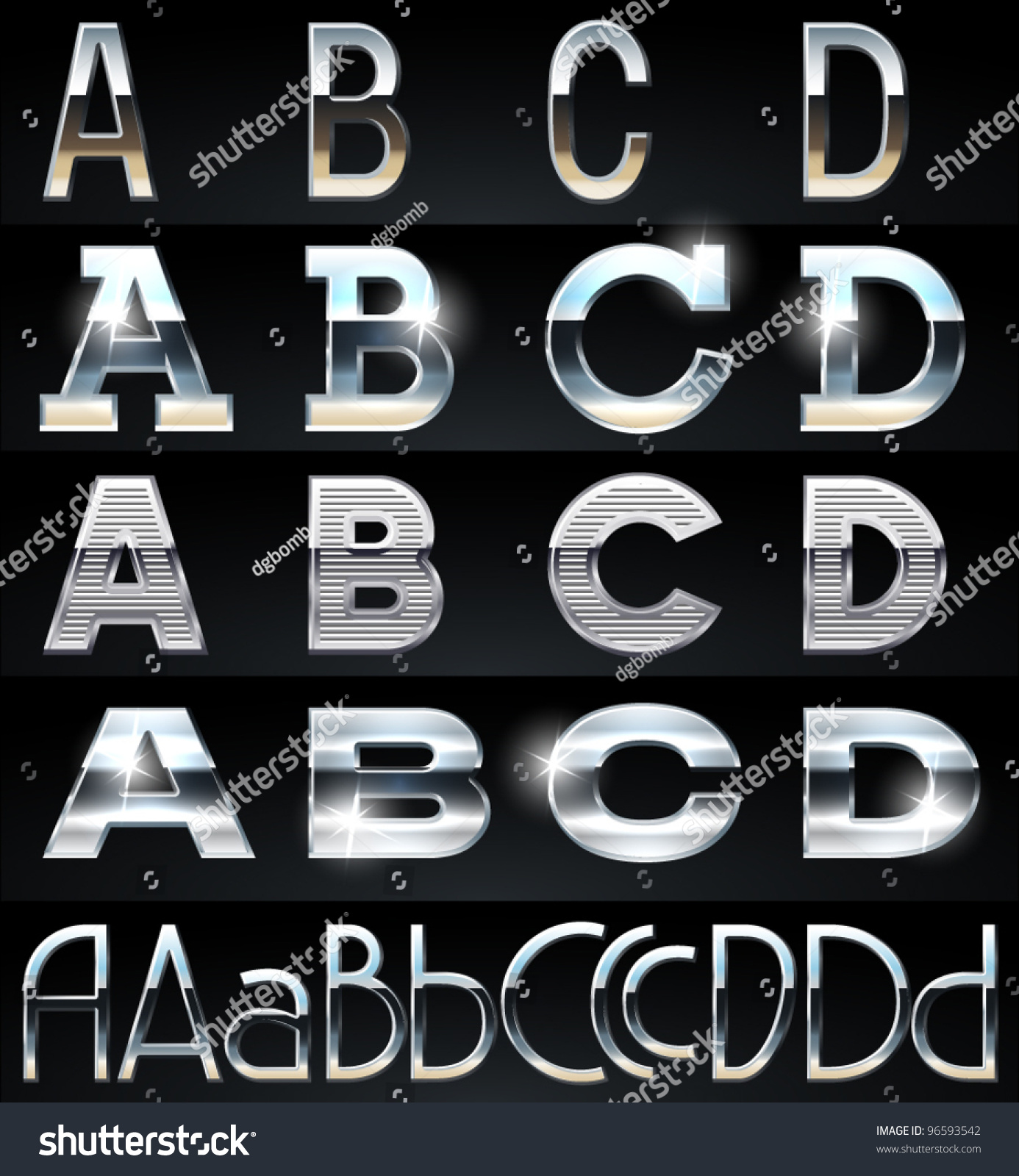 Huge Silver Chrome Aluminium Vector Alphabet Stock Vector (Royalty Free ...