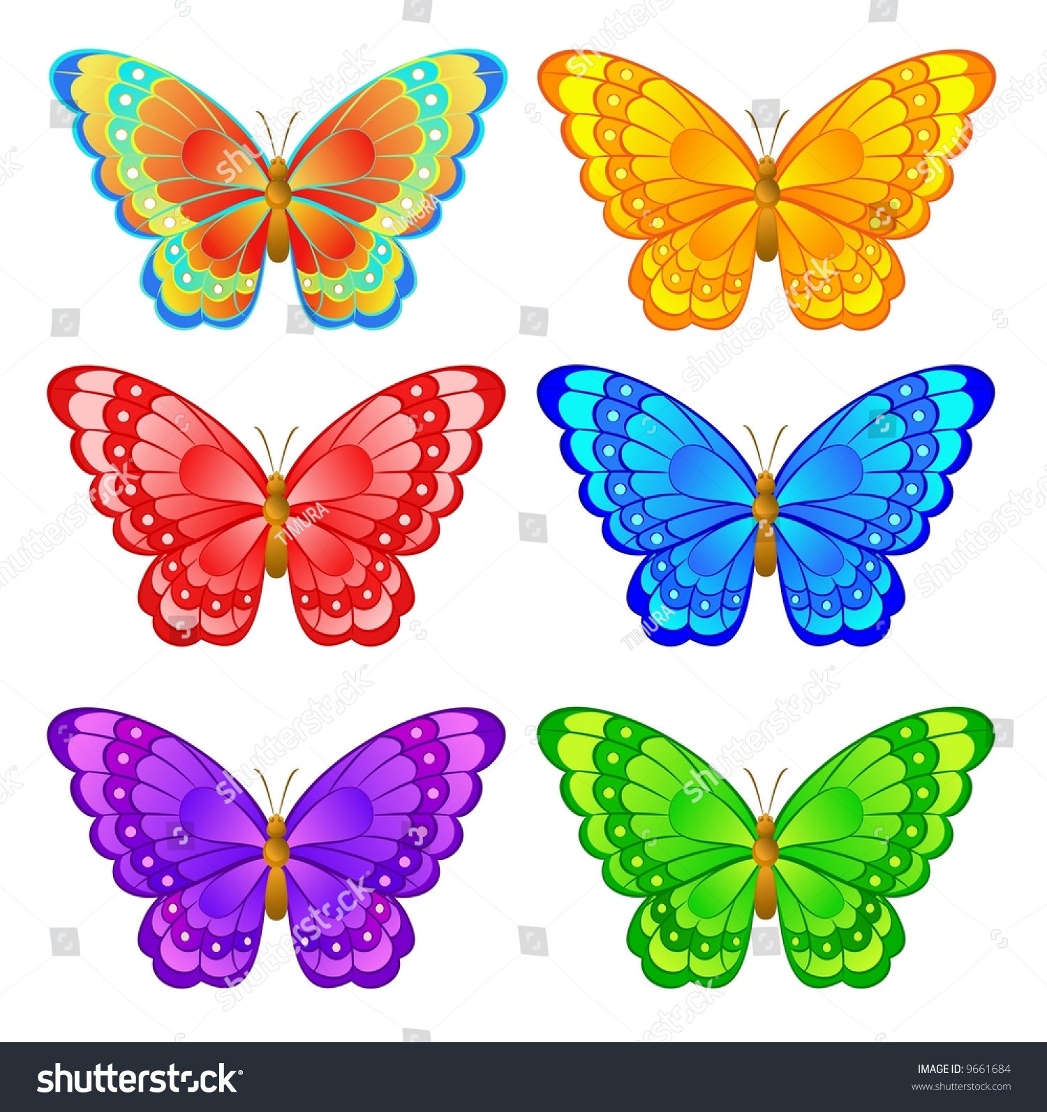 Бабочки для вырезания цветные простые