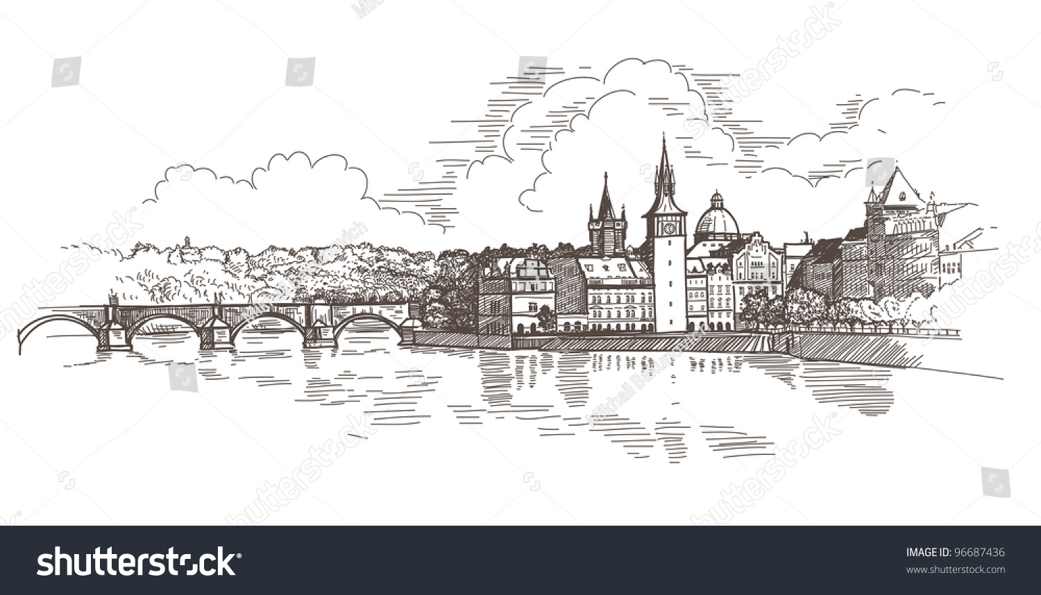 Карлов мост в Праге чертеж