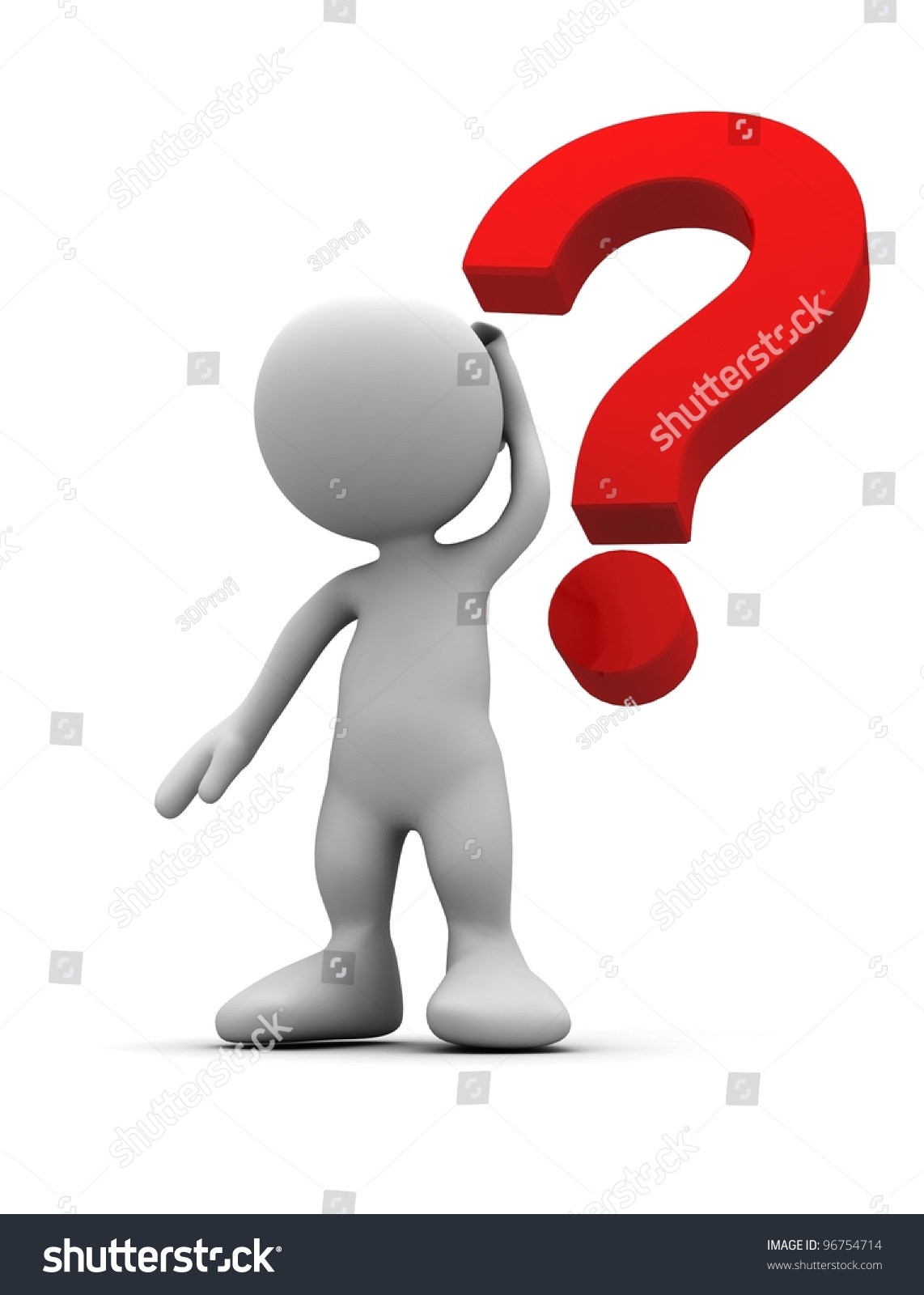 3d Human Red Question Mark 3d Stock Illustration 96754714 | Shutterstock