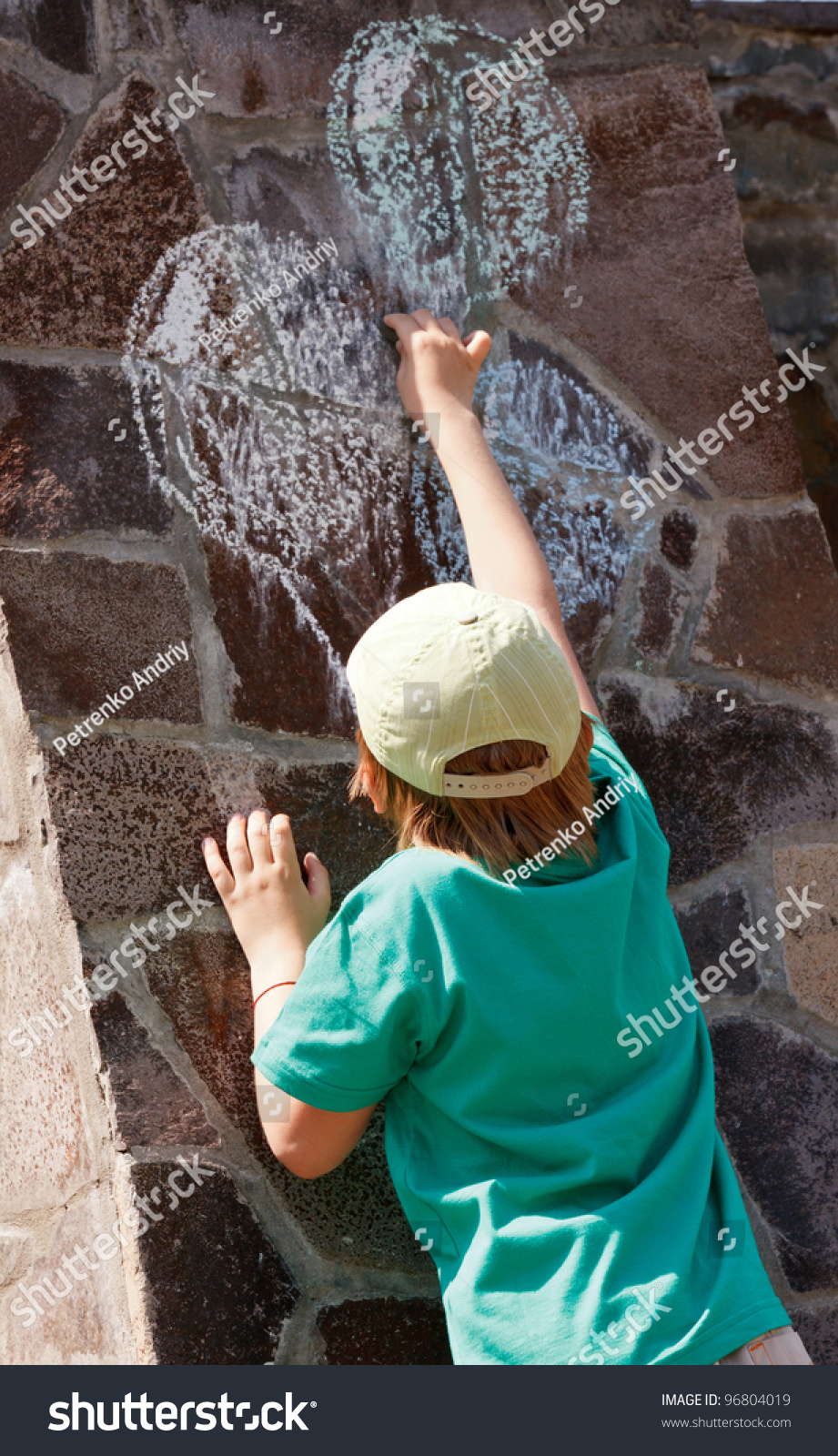 Little Boy Drawing Balloons On Stone Stock Photo 96804019 | Shutterstock