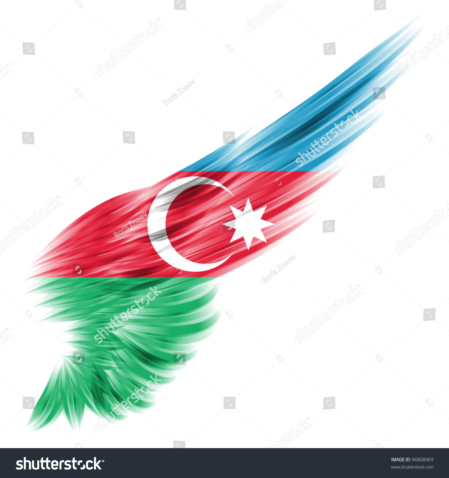 маникюр флаг азербайджана