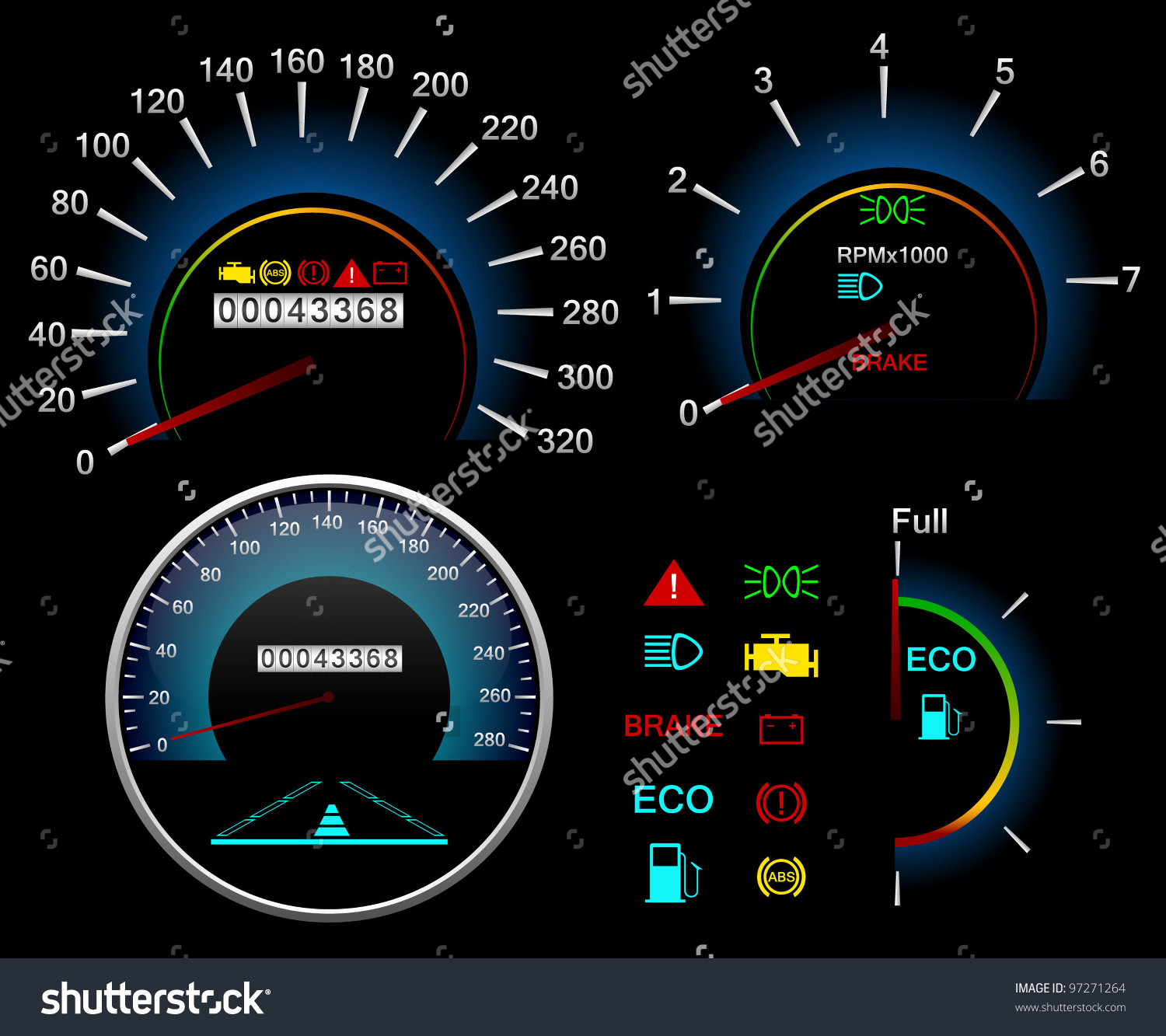 Dashboard Speedometer Vector Background Stock Vector (Royalty Free ...