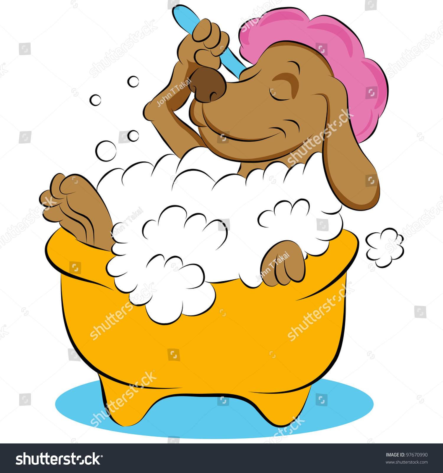 Image Dog Taking Bubble Bath Stock Vector (Royalty Free) 97670990 ...