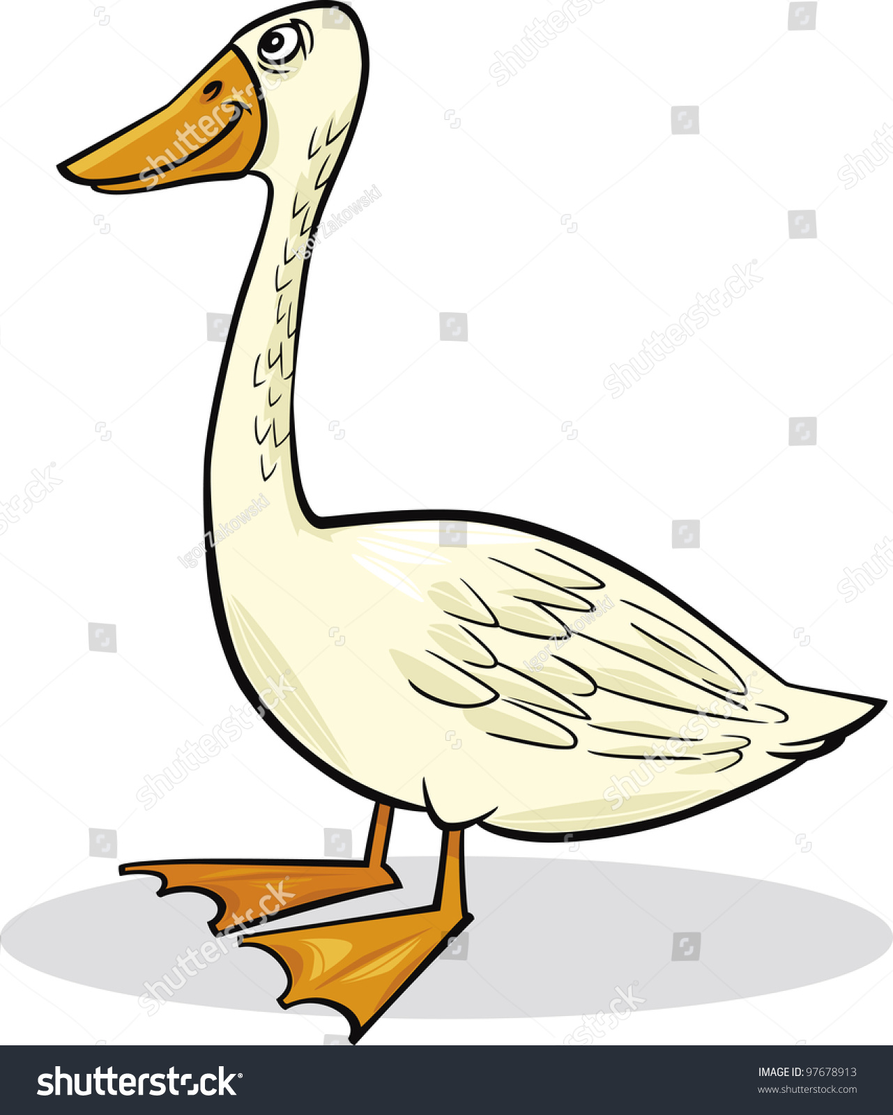 Cartoon Humorous Illustration Funny Farm Goose Stock Vector (Royalty ...