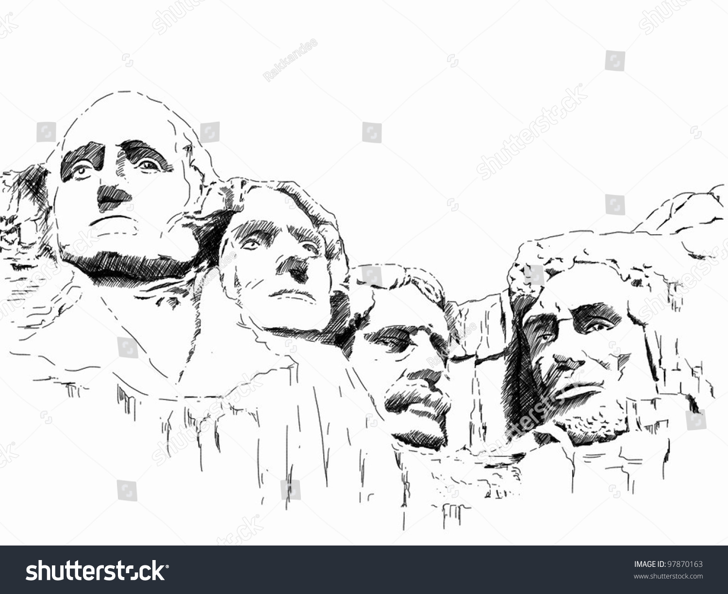 Hand Draw Picture Mount Rushmore Stock Illustration 97870163 Shutterstock